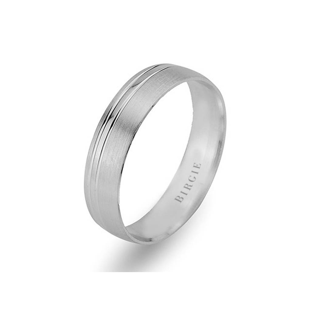 White Gold Matt Classical Wedding Band - Birgie Diamant | Fine Jewellery - Diamant & Edelstein Schmuck