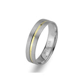 White and Yellow Gold Matt Classical Wedding Band