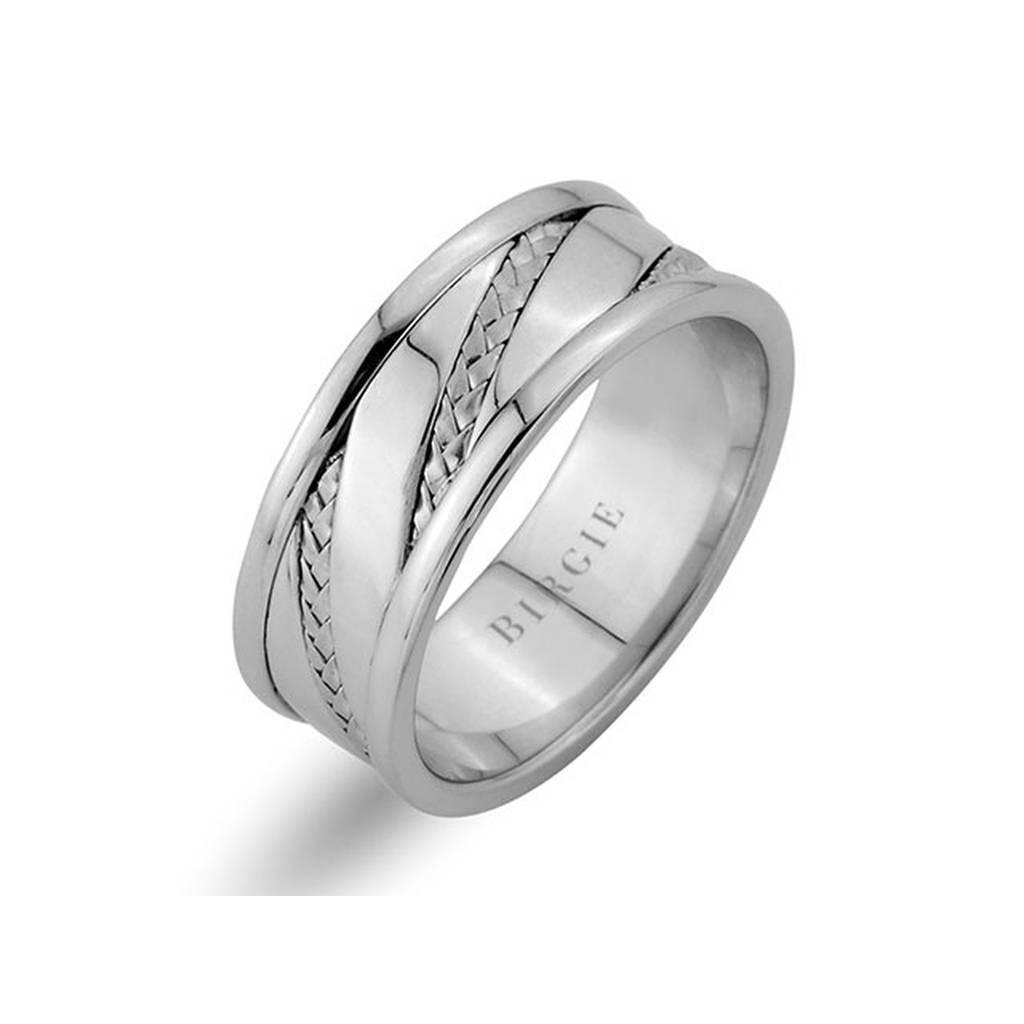 Braided Design White Gold Wedding Band