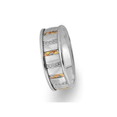 Braided Design White Gold 3 Coloured Wedding Band w/ Diamonds