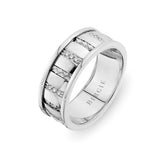 Braided Design White Gold Wedding Band w/ Diamonds