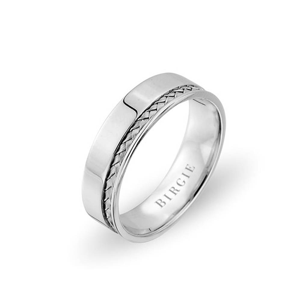 Braided Design White Gold Wedding Band