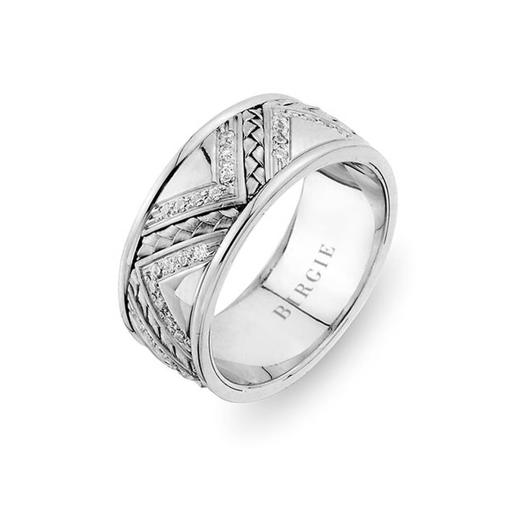 Diagol Braided Design White Gold 3 Coloured Wedding Band w/ Diamonds - Birgie Diamant | Fine Jewellery - Diamant & Edelstein Schmuck