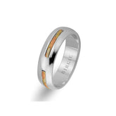 Modern Design White Gold 3 Coloured Wedding Band