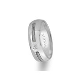 Modern Design White Gold Wedding Band w/ Single Diamond