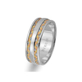 Braided Design White Gold 3 Coloured Wedding Band