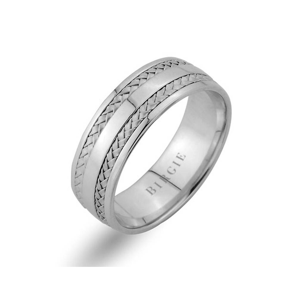 Braided Design White Gold Wedding Band