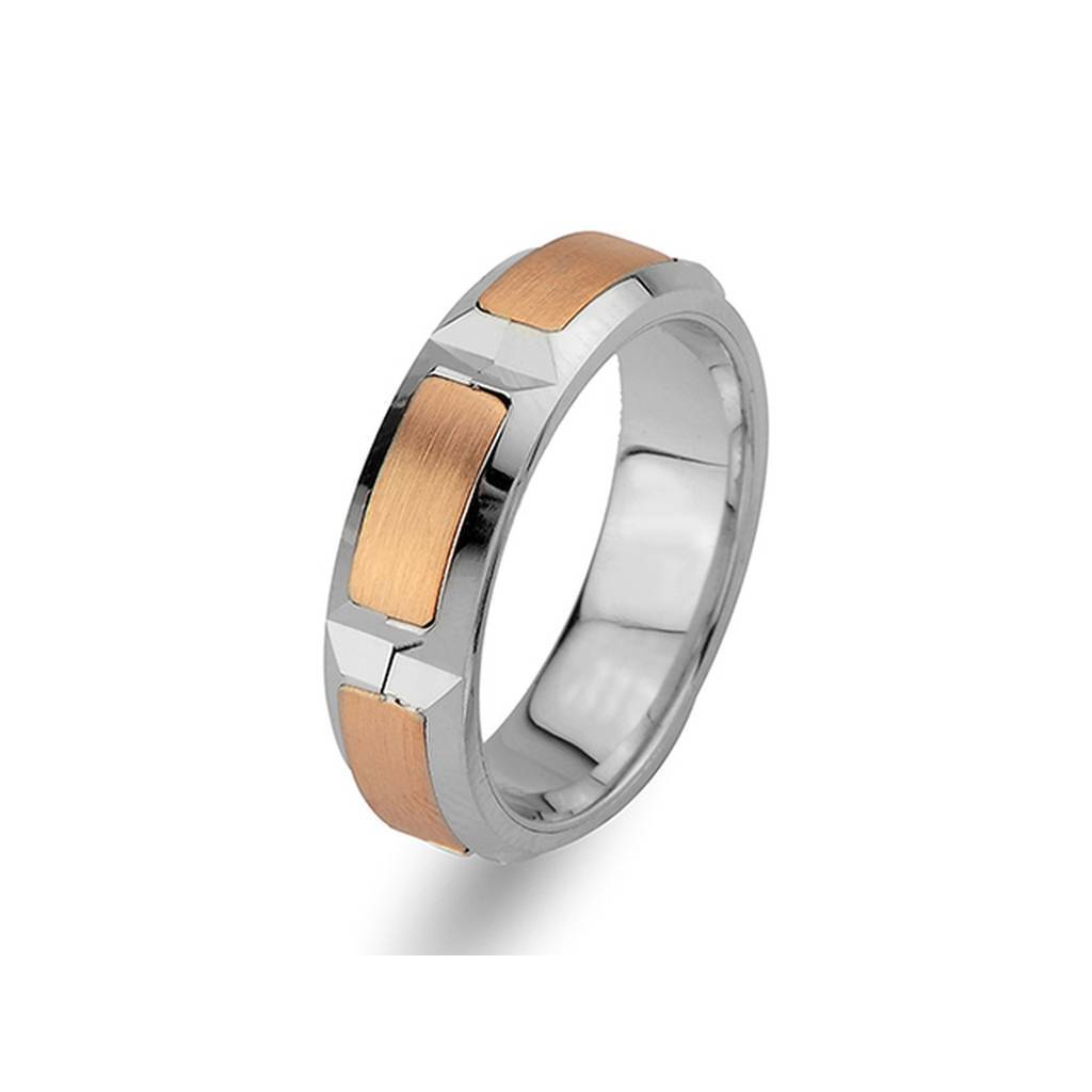 Rose and White Gold Wedding Band