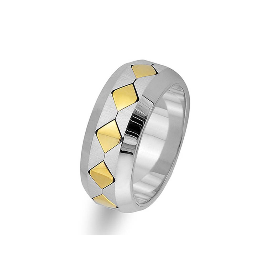 Yellow and White Gold Wedding Band - Birgie Diamant | Fine Jewellery - Diamant & Edelstein Schmuck