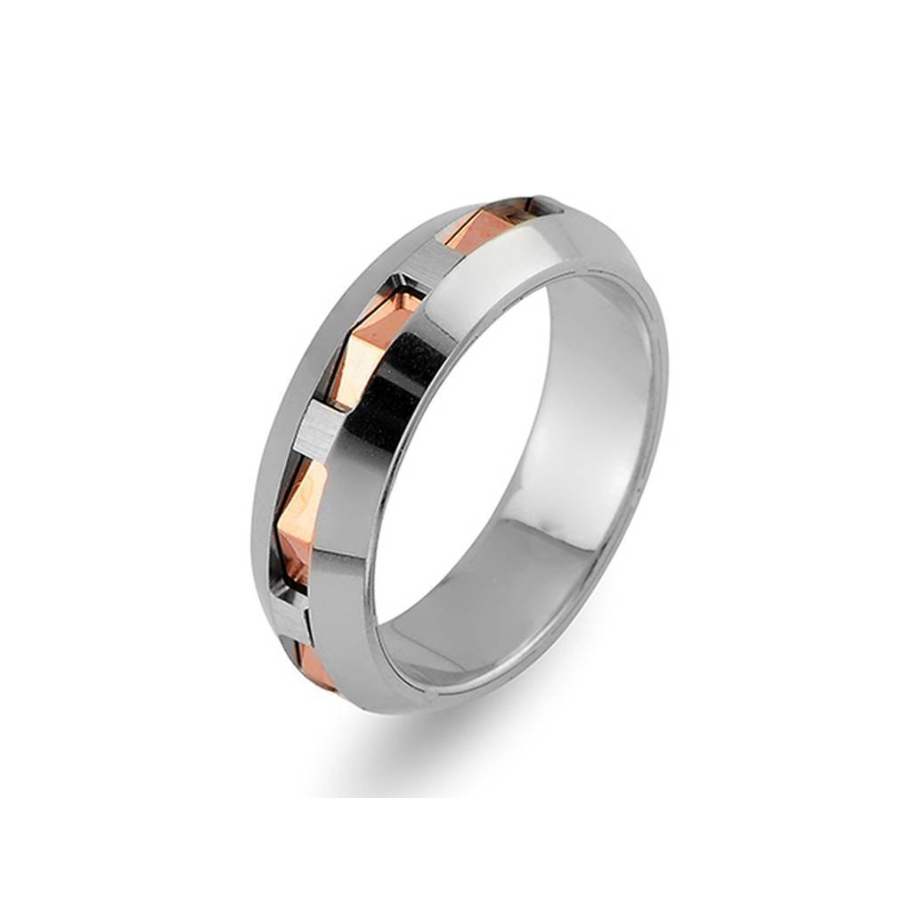 Rose and White Gold Wedding Band