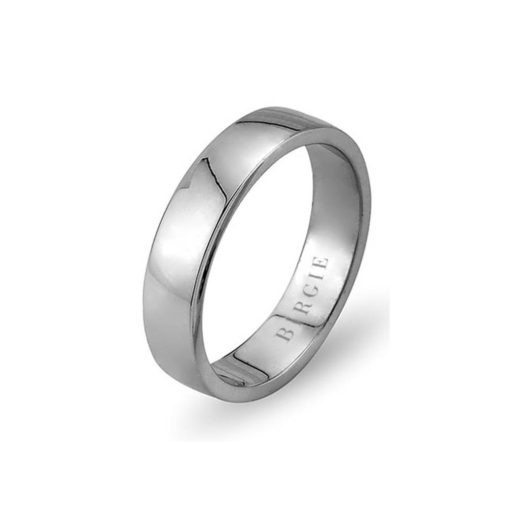 White Gold Asymmetric Matt Wedding Band