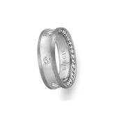 White Gold Concave Wedding Band w/ Diamonds