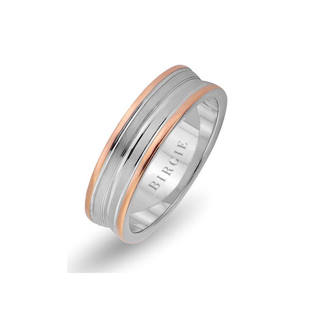 White and Rose Gold Wedding Band