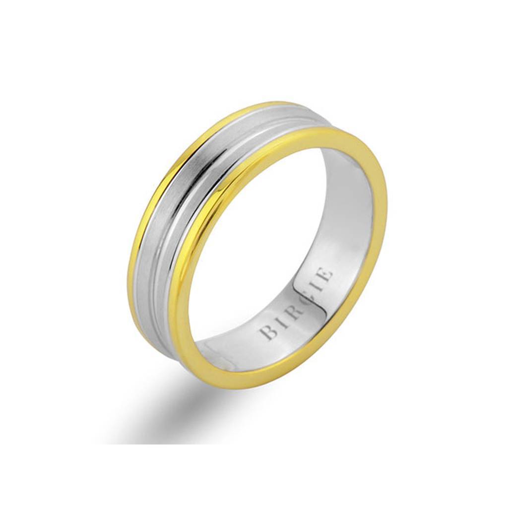 White and Yellow Gold Wedding Band