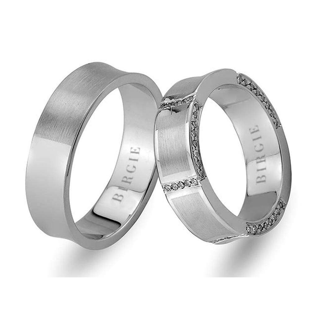 White Gold Wedding Band w/ Diamonds - Birgie Diamant | Fine Jewellery - Diamant & Edelstein Schmuck