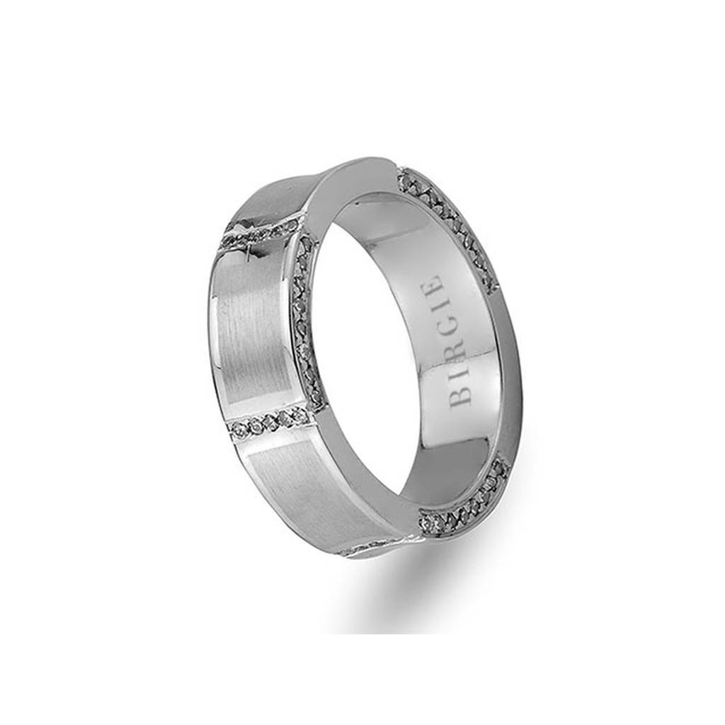 White Gold Wedding Band w/ Diamonds - Birgie Diamant | Fine Jewellery - Diamant & Edelstein Schmuck