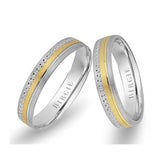 White and Yellow Gold Maya Wedding Band