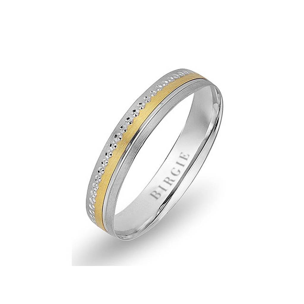 White and Yellow Gold Maya Wedding Band