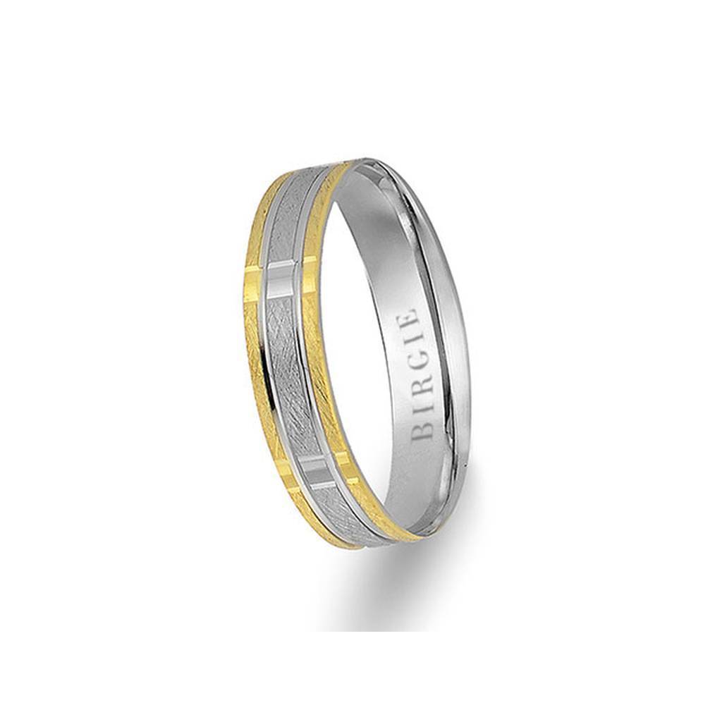 White and Yellow Gold Persepolis Wedding Band