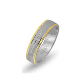 White and Yellow Gold Akropolis Wedding Band