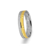 White and Yellow Gold Ugarit Wedding Band