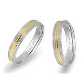 White and Yellow Gold Memphis Wedding Band