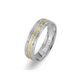 White and Yellow Gold Olympos Wedding Band