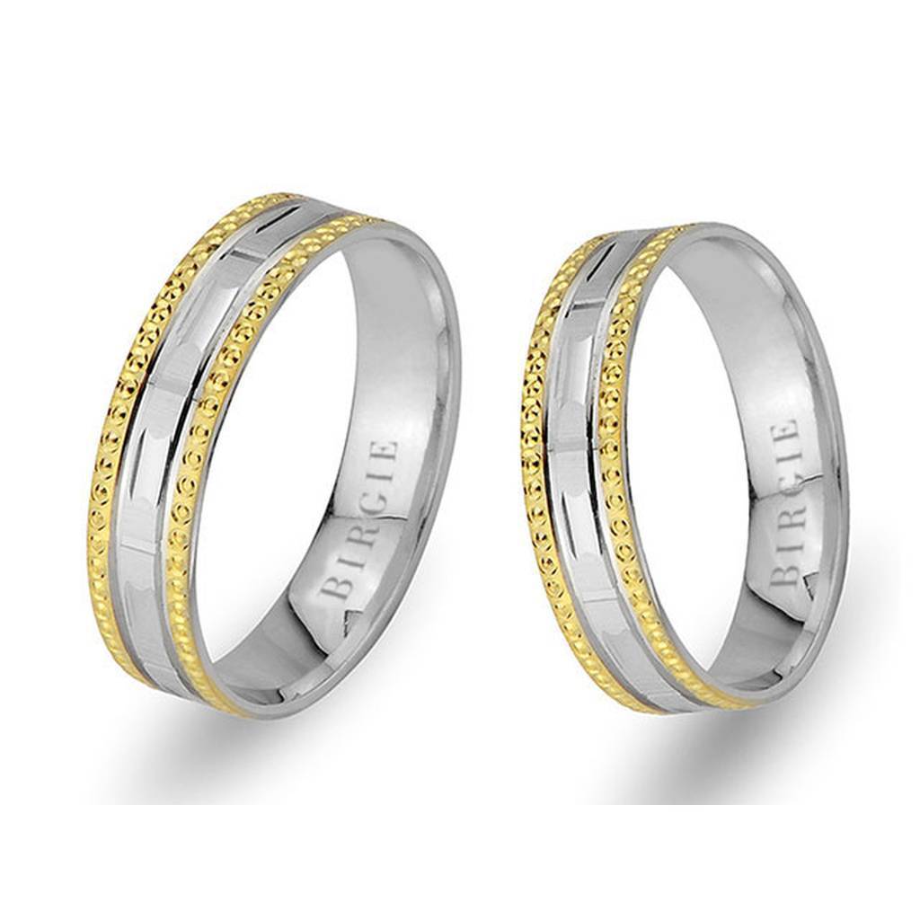 White and Yellow Gold Smyr Wedding Band - Birgie Diamant | Fine Jewellery - Diamant & Edelstein Schmuck