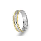 White and Yellow Gold Smyrna Wedding Band