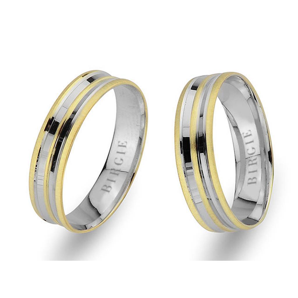 White and Yellow Gold Nysa Wedding Band