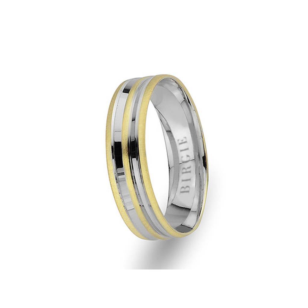 White and Yellow Gold Nysa Wedding Band