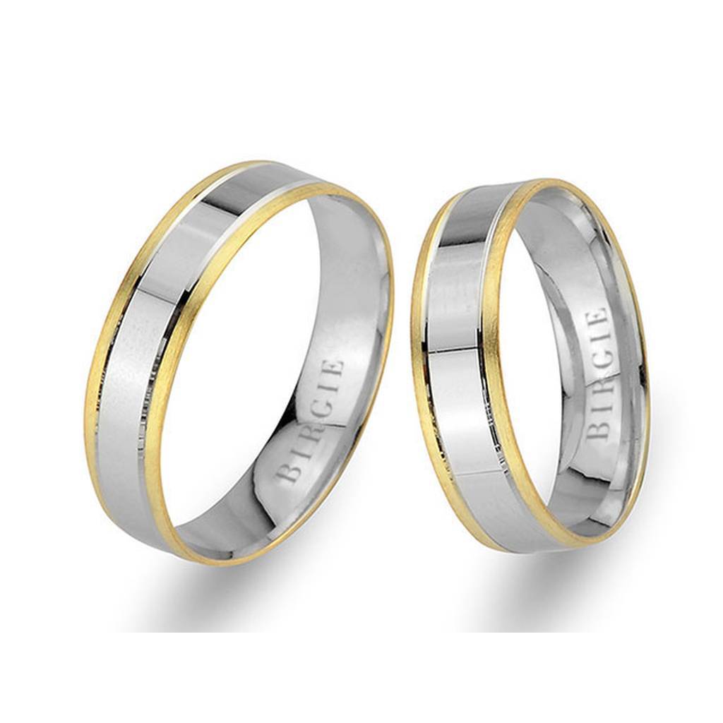 White and Yellow Gold Hevsel Wedding Band