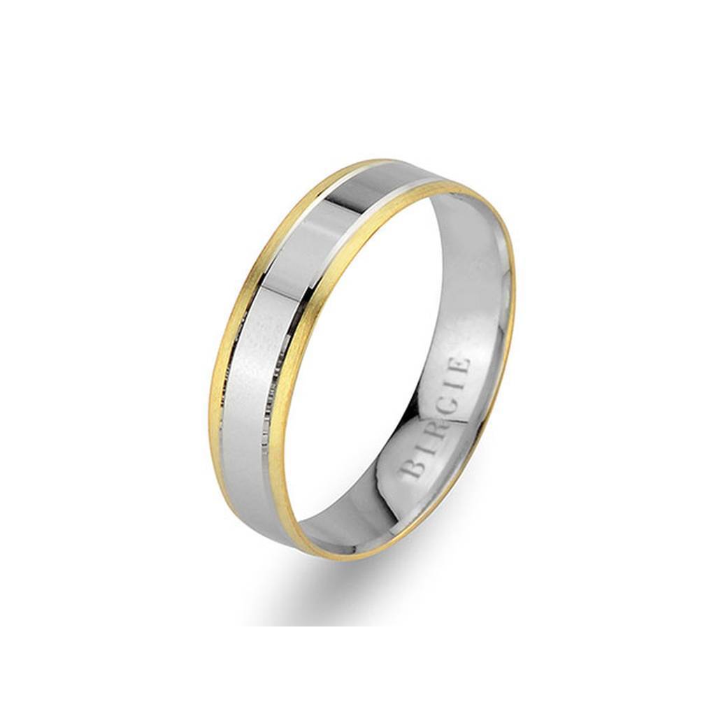 White and Yellow Gold Hevsel Wedding Band