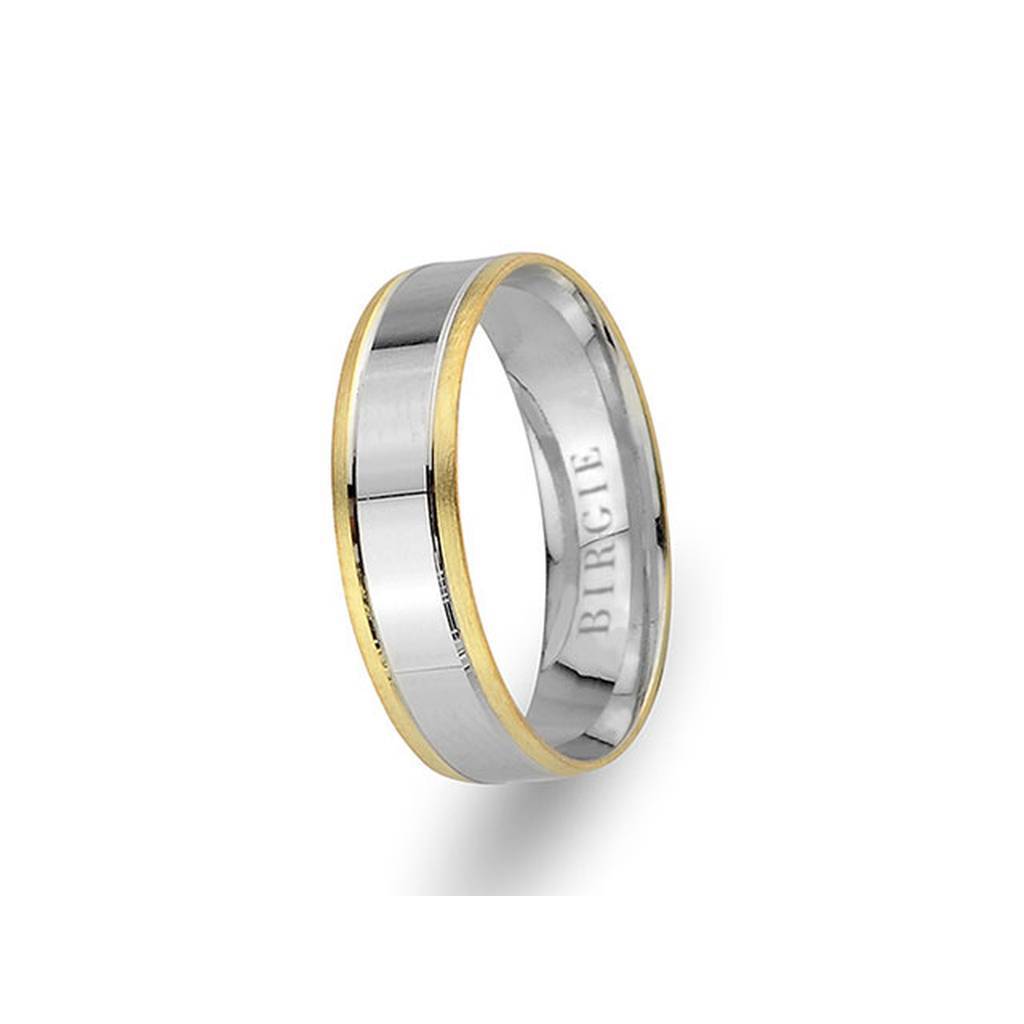 White and Yellow Gold Hevsel Wedding Band