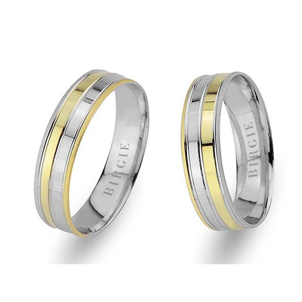 White and Yellow Gold Harran Wedding Band