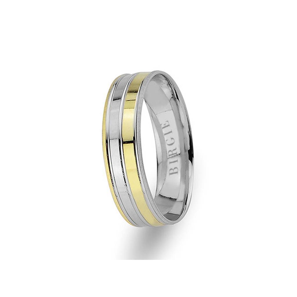 White and Yellow Gold Harran Wedding Band