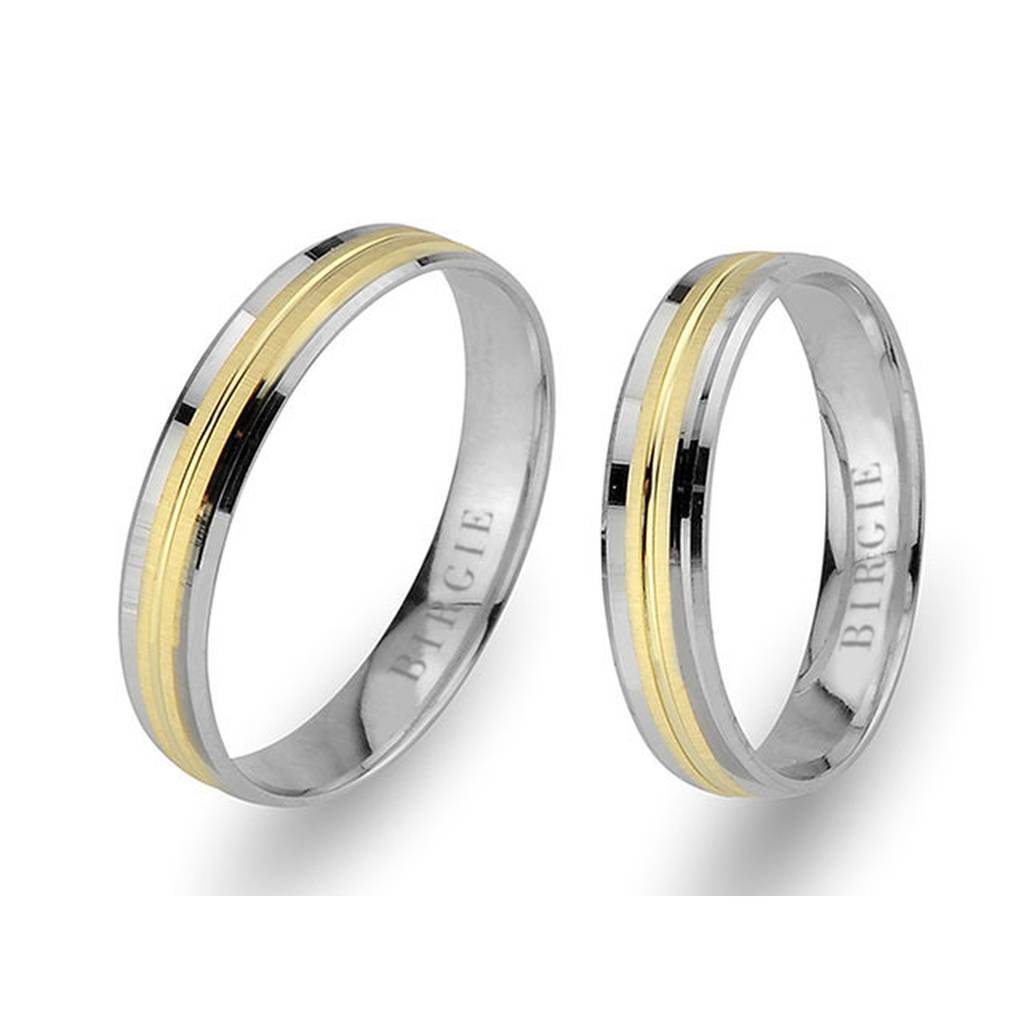 White and Yellow Gold Halfeti Wedding Band