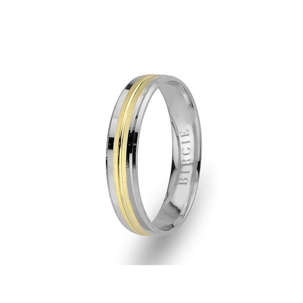 White and Yellow Gold Halfeti Wedding Band