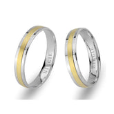 White and Yellow Gold Samarra Wedding Band