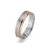 White and Rose Gold Nishapur Wedding Band