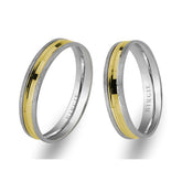 White and Yellow Gold Jericho Wedding Band