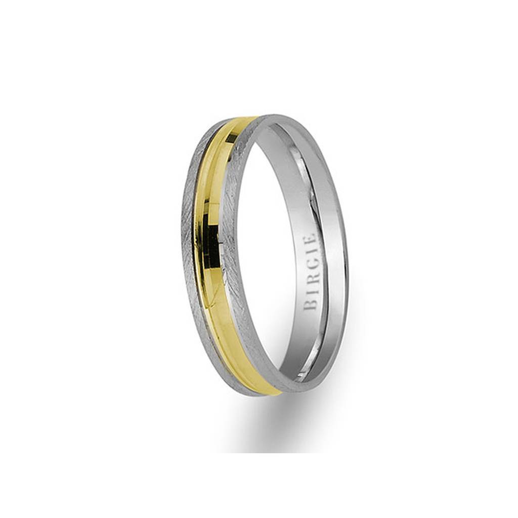 White and Yellow Gold Jericho Wedding Band