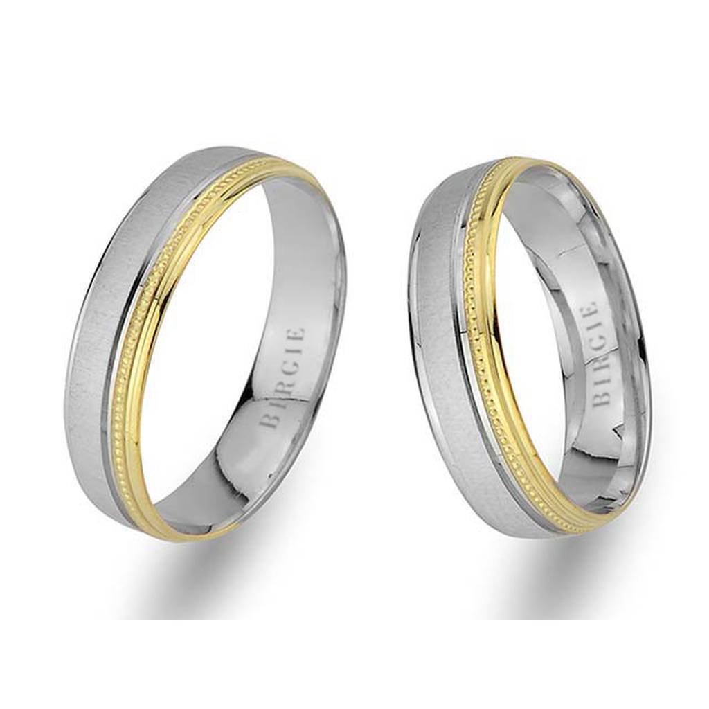 White and Yellow Gold Nevrekop Wedding Band