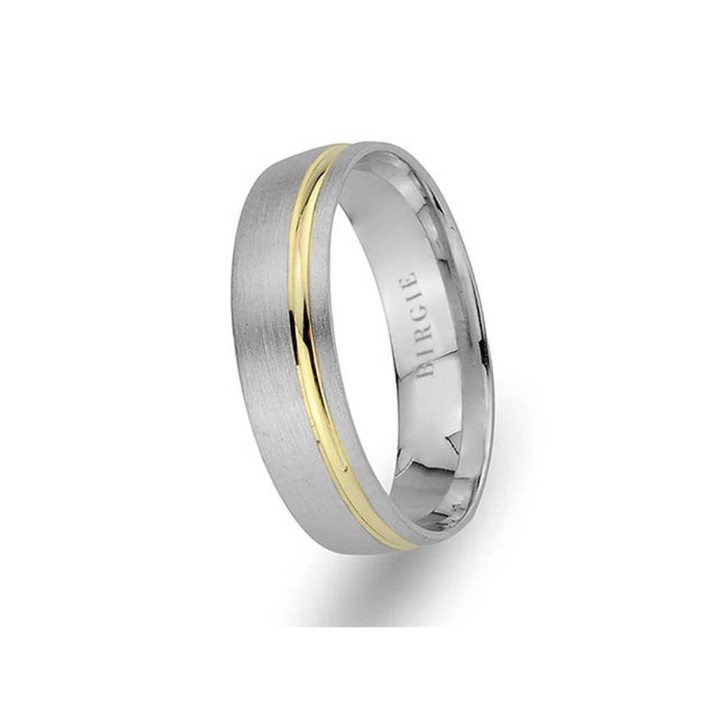 White and Yellow Gold Angkor Wedding Band