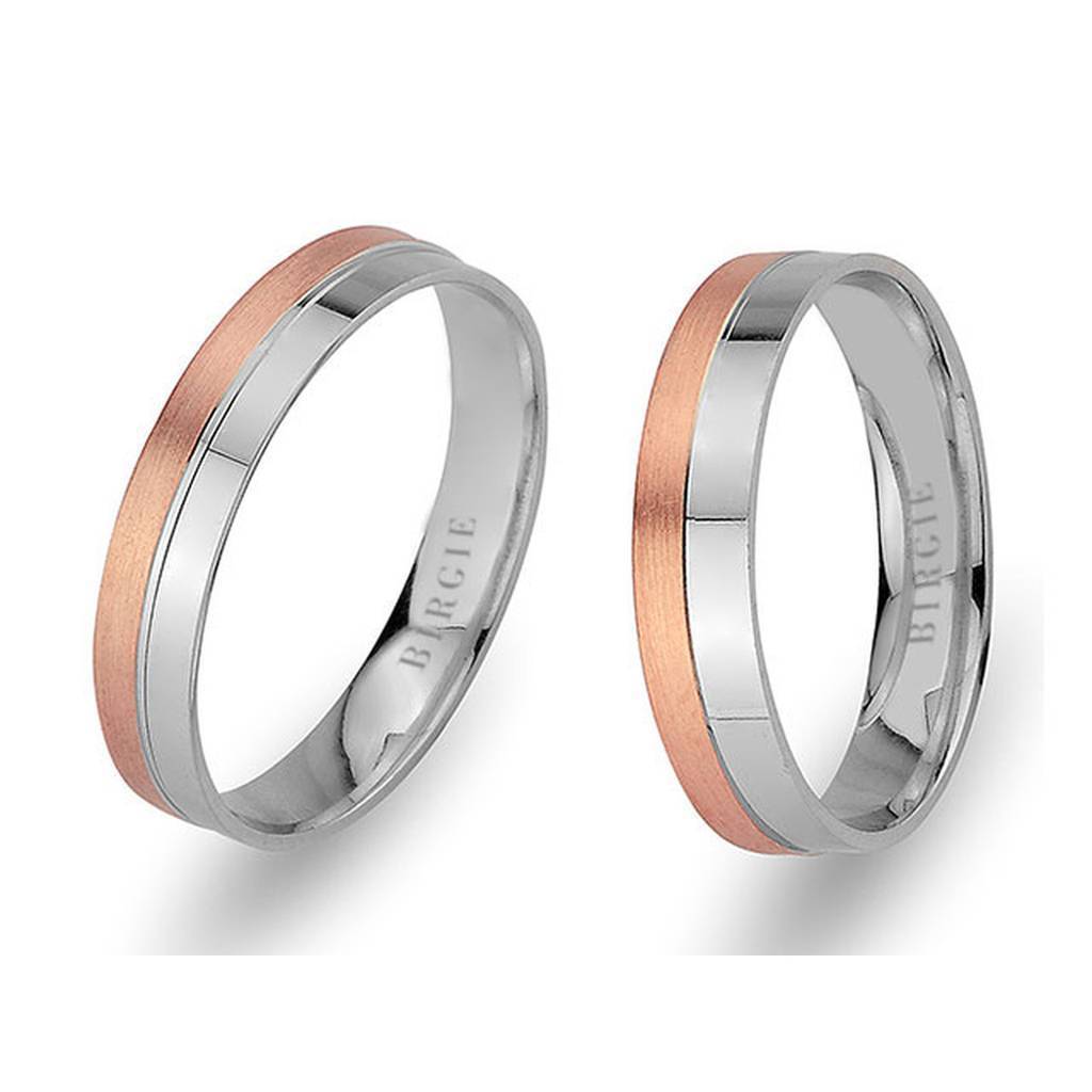 White and Rose Gold Machu Picchu Wedding Band