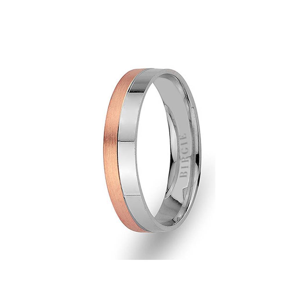 White and Rose Gold Machu Picchu Wedding Band