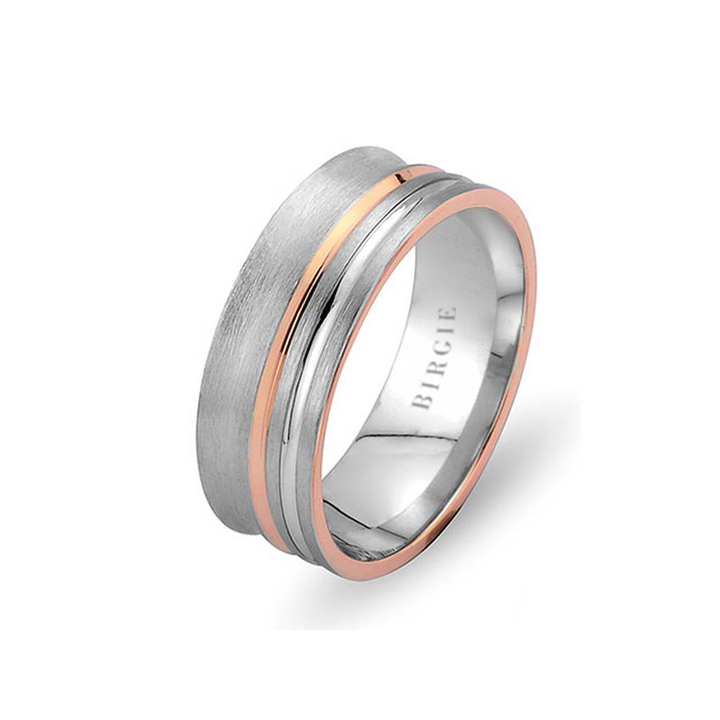 White and Rose Gold Utarit Wedding Band