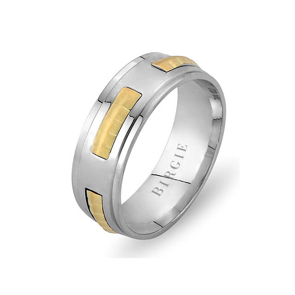 White and Yellow Gold Mars Wedding Band