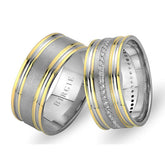 White and Yellow Gold Jupiter Wedding Band w/ Diamonds