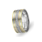 White and Yellow Gold Jupiter Wedding Band w/ Diamonds